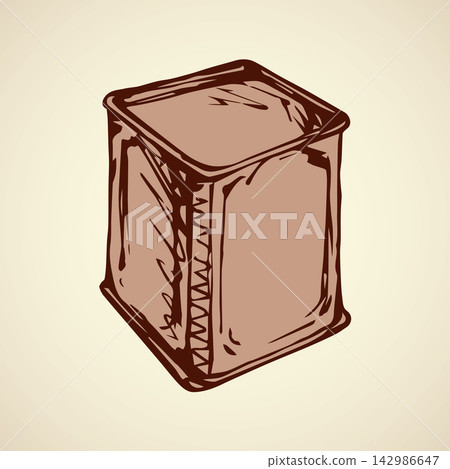 Vector drawing. Box for tea 142986647