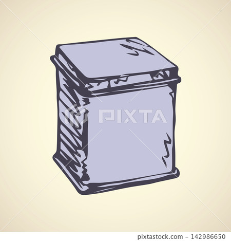 Vector drawing. Box for tea 142986650
