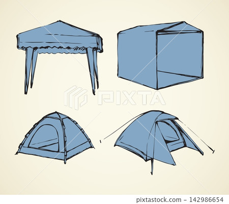 Tent. Vector drawing Tent. Vector drawing 142986654