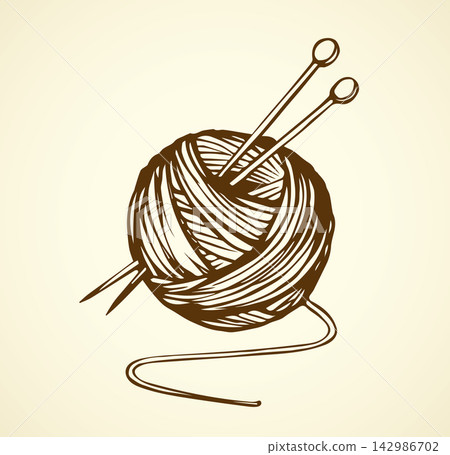 Knitting. Vector drawing 142986702
