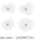 Radial line burst, starburst and optical sun ray background collection vector set 142987131