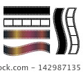 Film strip frames, negative roll and blank cinema film collection vector set 142987135