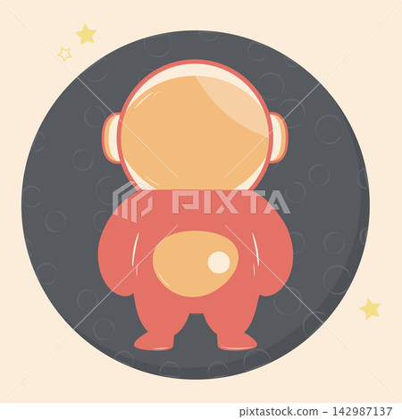 Cute astronaut character flat icon 142987137