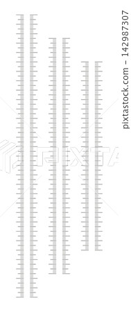 Measuring charts with 20, 25cm and 30 centimeters. Length measurement math, distance, Sewing tool. Templates of ruler scale. Ruler scale 200, 250mm and 300mm without numbers. Measuring charts with 20, 25cm and 30 centimeters. Length measurement math, distance, Sewing tool. Templates of ruler scale. Ruler scale 200, 250mm and 300mm without numbers. 142987307