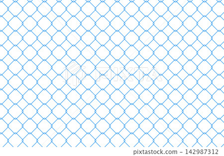 Blue diamond lattice pattern on white background. Geometric mesh grid, trellis texture and decorative line pattern. Blue diamond lattice pattern on white background. Geometric mesh grid, trellis texture and decorative line pattern. 142987312