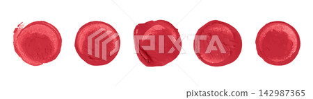 Set of Red Wax Seal Stamps Collection with Blank Round Textured Vintage Sealing Wax Impressions Set of Red Wax Seal Stamps Collection with Blank Round Textured Vintage Sealing Wax Impressions 142987365