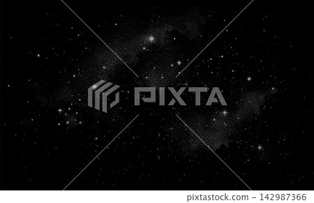 Deep Space Night Sky Background with Stippled Stars, Galaxy Dust and Cosmic Nebula Deep Space Night Sky Background with Stippled Stars, Galaxy Dust and Cosmic Nebula 142987366