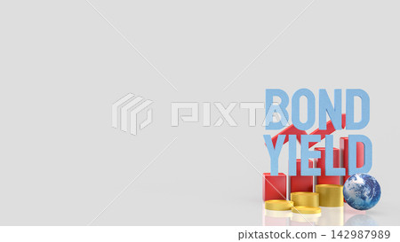 Rising Bond Yields in the Global Financial Market 3d render. Rising Bond Yields in the Global Financial Market 3d render. 142987989