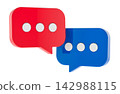 Chat bubbles for messaging, conversation and online communication. 3D rendering 142988115