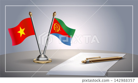 Small national flag of Vietnam and Eritrea flag Relation, Template Vector Illustration Small national flag of Vietnam and Eritrea flag Relation, Template Vector Illustration 142988357