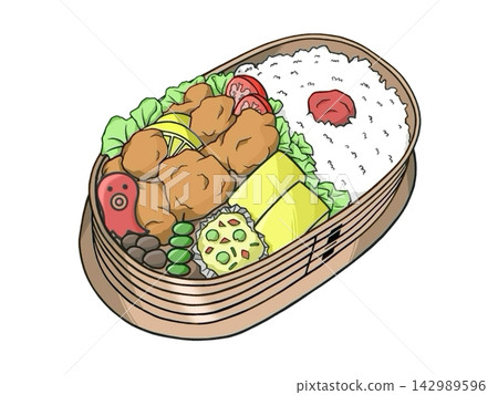 一張看起來很美味的便當盒插圖(圖示)。 一張看起來很美味的便當盒插圖(圖示)。 142989596