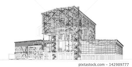 3D illustration of industrial project 3D illustration of industrial project 142989777