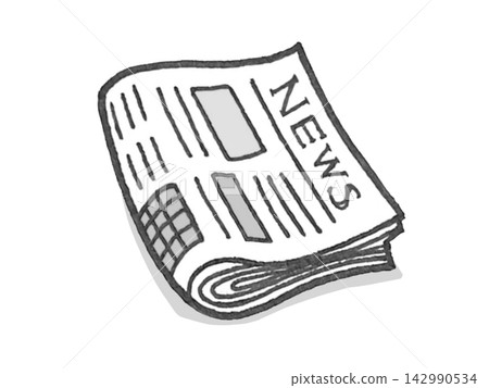 Simple illustration (icon) of an English newspaper Simple illustration (icon) of an English newspaper 142990534
