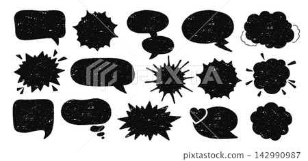 Kids crayon texture speech bubble silhouette chalk pencil comic talk dialog cloud grunge text frame Kids crayon texture speech bubble silhouette chalk pencil comic talk dialog cloud grunge text frame 142990987