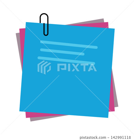 Colorful Layered Document Papers with Paperclip for Modern Office Organization Colorful Layered Document Papers with Paperclip for Modern Office Organization 142991118