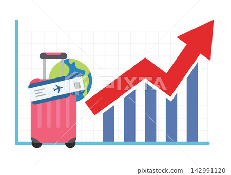 Travel Industry Growth and Tourism Market Rising Chart Vector Concept Travel Industry Growth and Tourism Market Rising Chart Vector Concept 142991120