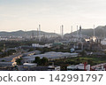 Aerial view oil refinery plant Laem Chabang industrial estate background. 142991797
