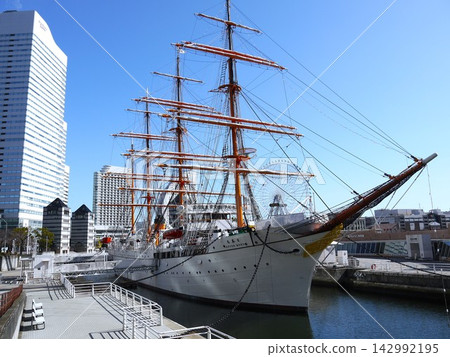 The Nippon Maru that shines in the blue sky The Nippon Maru that shines in the blue sky 142992195