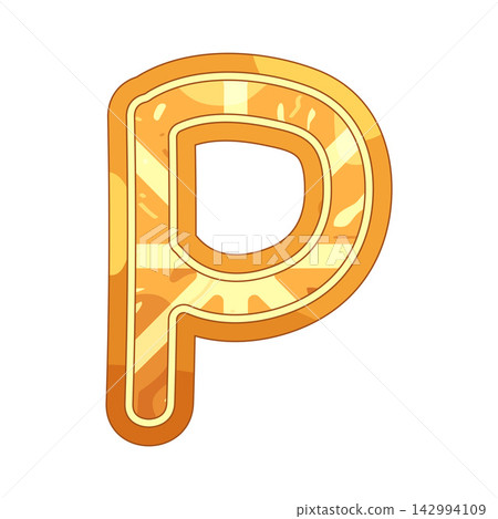 Illustration of orange letter p 142994109