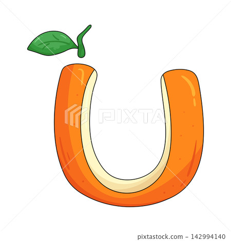 Illustration of orange letter u Illustration of orange letter u 142994140