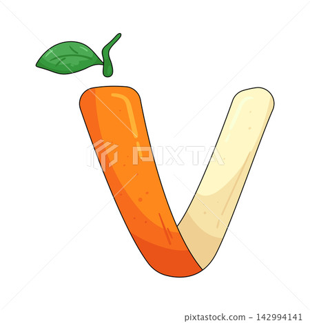 Illustration of orange letter v Illustration of orange letter v 142994141