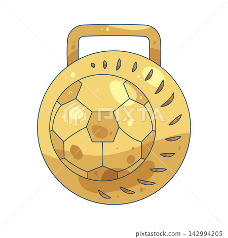 Illustration of golden soccer medal Illustration of golden soccer medal 142994205