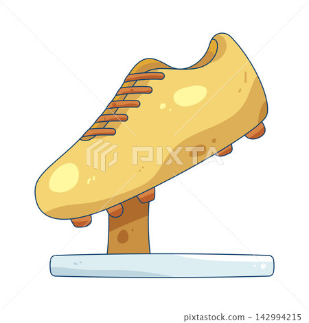 Illustration of golden soccer cleat trophy Illustration of golden soccer cleat trophy 142994215
