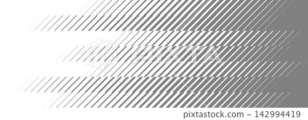 Light grey fading diagonal line pattern background. Striped geometric motion effect backdrop. Oblique parallel speed lines gradient wallpaper. Abstract slanted halftone sport gradation texture. Vector Light grey fading diagonal line pattern background. Striped geometric motion effect backdrop. Oblique parallel speed lines gradient wallpaper. Abstract slanted halftone sport gradation texture. Vector 142994419