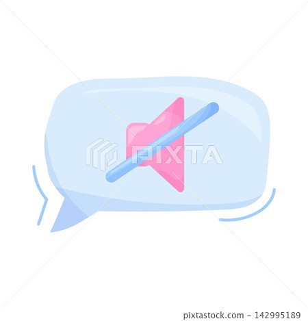 Illustration of Mute Chat Illustration of Mute Chat 142995189