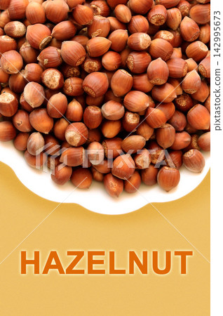 hazelnuts in a paper bag hazelnuts in a paper bag 142995673