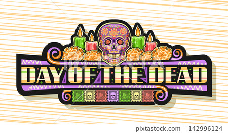 Vector banner for Day of the Dead Vector banner for Day of the Dead 142996124