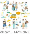 Vector materials for events such as markets. 142997079