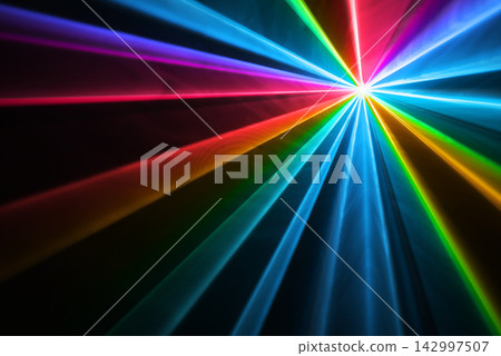 Colorful Laser Light Beams Abstract Background 142997507