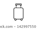 Simple line art icon of a suitcase 142997550
