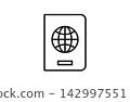 Passport line art icon 142997551
