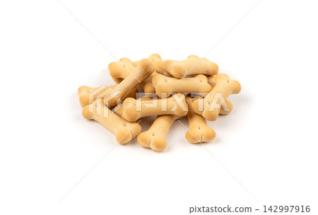 Dog biscuits, soft crunchy pet treats, flavored small canine cookie, bone shape biscuit, puppy food 142997916