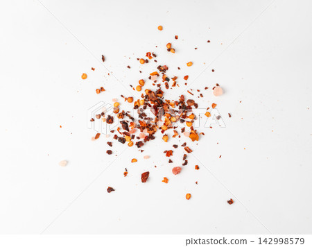 Dry chili pepper isolated, red chilly spice Dry chili pepper isolated, red chilly spice 142998579