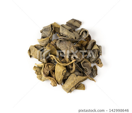 Green tea leaves macro texture Green tea leaves macro texture 142998646