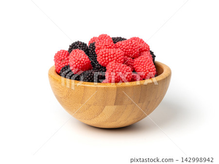 Gummy berries, chewy raspberries or jelly blackberries, gelatin candies fruit marmalade Gummy berries, chewy raspberries or jelly blackberries, gelatin candies fruit marmalade 142998942