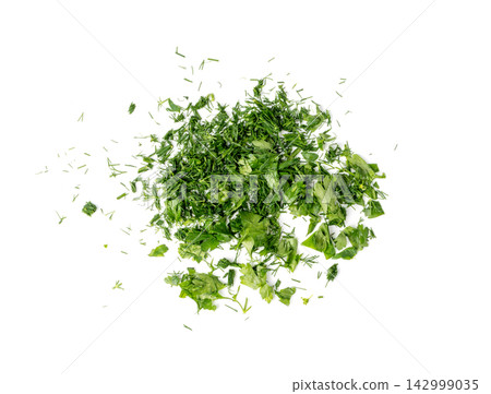Fresh chopped herbs isolated Fresh chopped herbs isolated 142999035