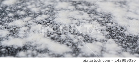 Wheat flour powder textured background, spelt grain dust pattern Wheat flour powder textured background, spelt grain dust pattern 142999050