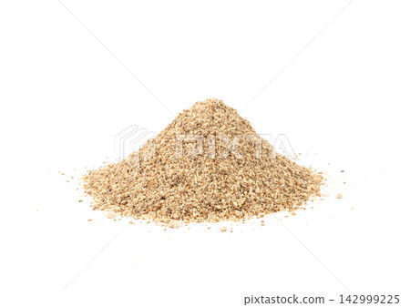 Milk thistle seeds powder, crushed silybum marianum grains pile, milled dry blessed milkthistle Milk thistle seeds powder, crushed silybum marianum grains pile, milled dry blessed milkthistle 142999225
