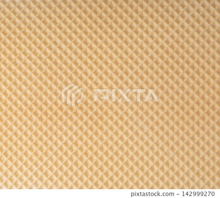 Waffle textured background, crispy wafer cake pattern 142999270