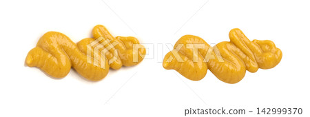 Mustard sauce splash isolated Mustard sauce splash isolated 142999370