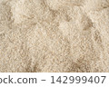 Wheat flour powder textured background, spelt grain dust pattern 142999407