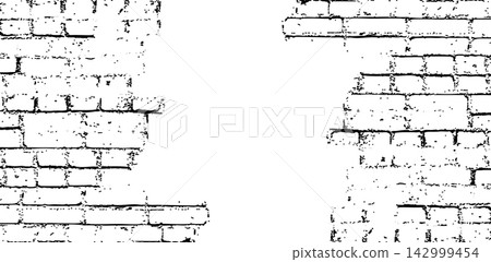 Hole in red brick wall Hole in red brick wall 142999454