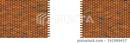 Hole in red brick wall Hole in red brick wall 142999457