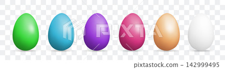 3d chicken egg set, realistic vector shell isolated 3d chicken egg set, realistic vector shell isolated 142999495