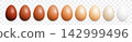 3d chicken egg set, realistic vector shell isolated 142999496