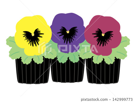 Simple yellow, purple, and wine-colored flower seedlings, three seedlings Simple yellow, purple, and wine-colored flower seedlings, three seedlings 142999773